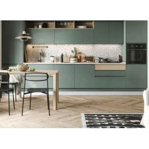 Buy cheap White Sandstone Modern Modular Kitchen Cabinets Roller Shutter Door With Shelves from wholesalers