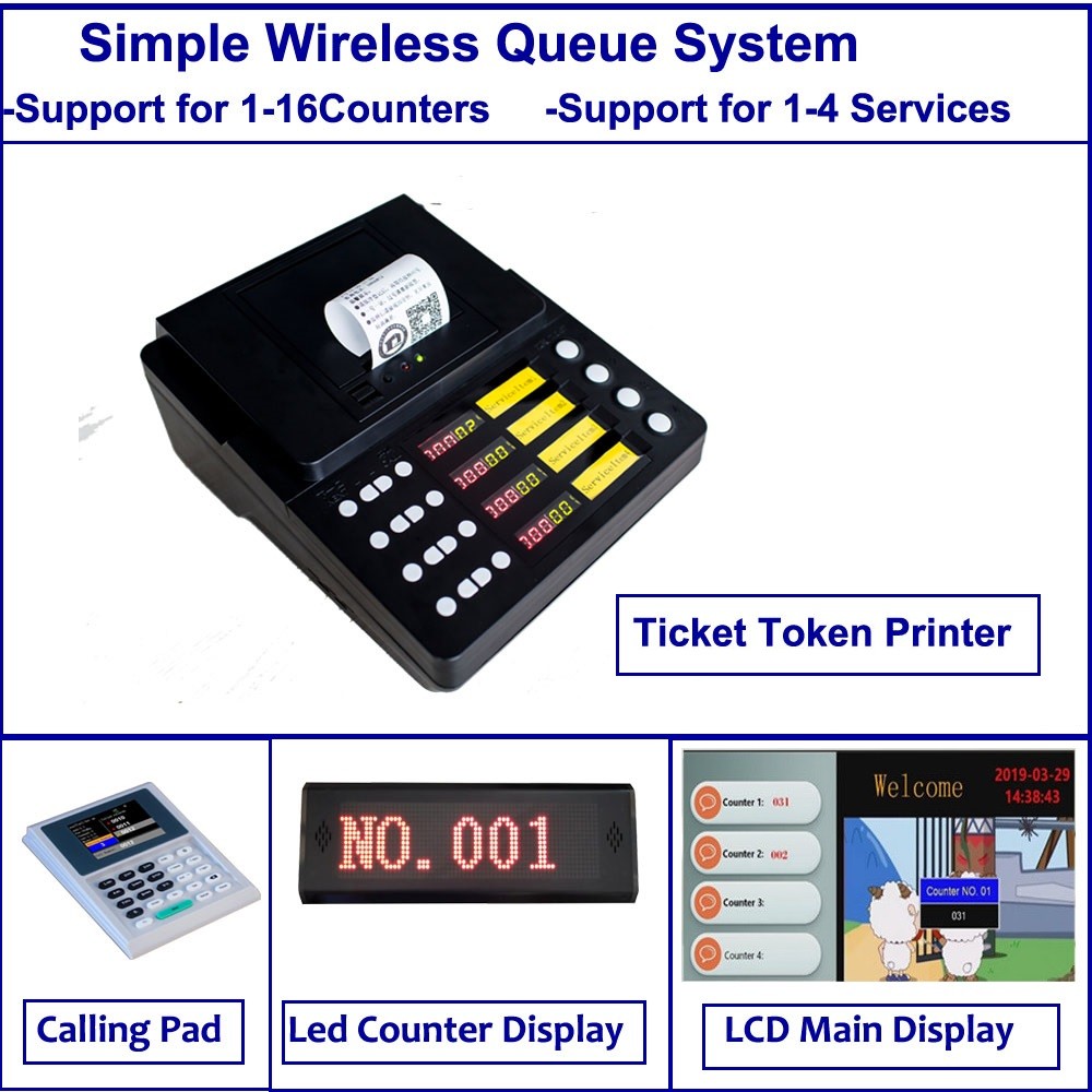 Buy cheap Simple Multiple Function wireless queue management ticket printer customer flow queue system from wholesalers