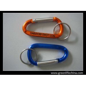Wholesale cheap custom aluminum carabiner for promotion w/custom laser logo&key