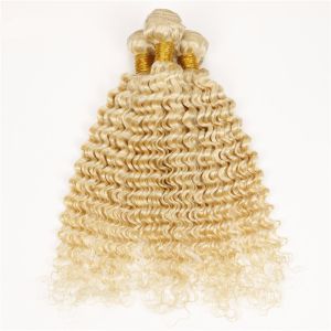 Buy cheap Strong double weft no shedding no tangle deep wave remy brazilian human hair blonde from wholesalers