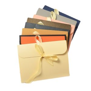 Buy cheap Paperboard Envelope Custom Paper Pouch With Ribbon Closure from wholesalers