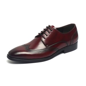 Buy cheap Customized Red Lace Up Genuine Leather Dress Shoes from wholesalers