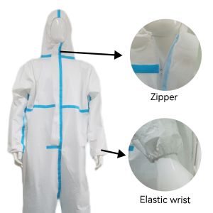 Stretch-Able Disposable Suits Waterproof Type4/5/6 Coverall Microporous Film