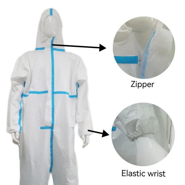 Type 4 5 6 Microporous Protective Non Sterile Coverall With Free Sample And