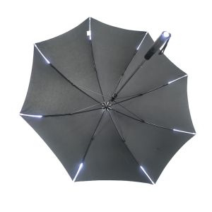 Buy cheap 23 Inch Black Straight Handle Manual Open Umbrella With Light Tips And Top from wholesalers