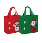 Buy cheap 2021 new hot selling  Christmas Santa  felt tote bag reusable woman  shopping bag handle bag for Christmas gift from wholesalers