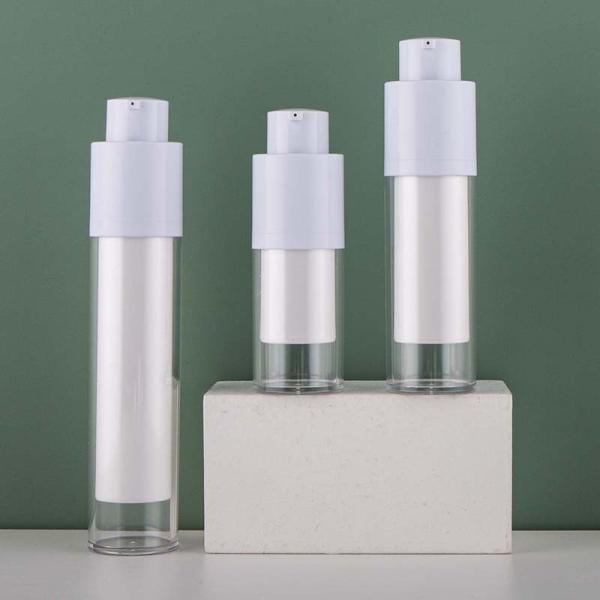 Quality Plastic Empty Airless Pump Bottles 30ml Cylindrical Configuration for sale