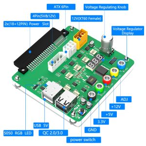 Adjustable Breakout Board PSU Server Power Supply USB 2.0 QC 2.0