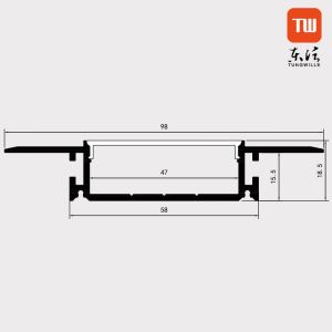 Buy cheap Plaster Ceiling Drywall Aluminum Profile For LED Strip Lighting 98mm x 18mm from wholesalers