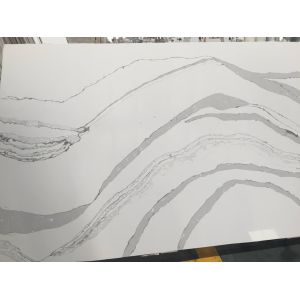 Buy cheap Shock Resistant Calacatta Classic Quartz / Prefab Caesarstone Calacatta Nuvo Slab from wholesalers