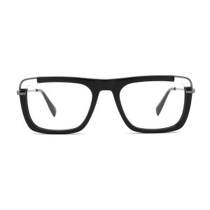 Buy cheap Unisex Square Acetate Metal Glasses Flat Top Big Eyeglass Frames from wholesalers