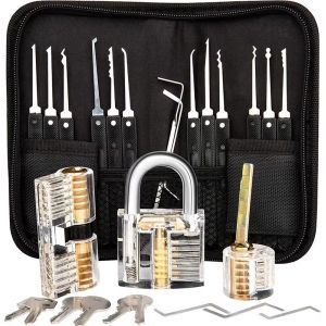 Buy cheap Beginner Locksmith Tools Transparent Practice Lock For Learning Purposes,12 Pieces Of Black Locksmith Tools from wholesalers
