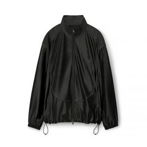 Buy cheap Custom Logo Heavyweght Streetwear Vintage Blank Faux Turtlenecks Leather Set Zip up Jacket Coat Sweatpants Two Piece Sets Men from wholesalers