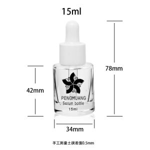 Buy cheap 15ml Cylinder Round Glass Bottle With White Plastic Dropper from wholesalers