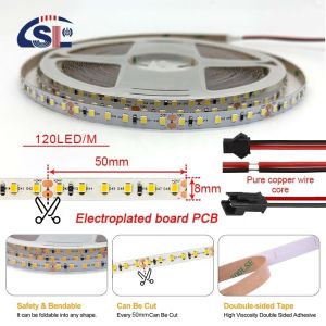 DC24V 12V SMD2835 Electroplate PCB 120Ds 8mm Ra 80 12000K LED Light Strip for