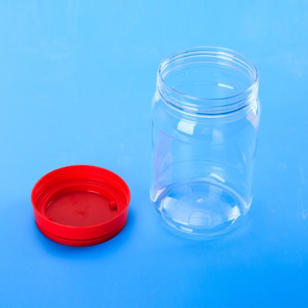 Quality 900ML Screwed Capped Plastic Round Plastic Screw Cap Jars for sale