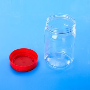 Buy cheap 900ML Screwed Capped Plastic Round Plastic Screw Cap Jars from wholesalers