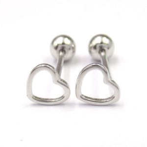 Buy cheap Plating Rhodium 925 Sterling Silver Earrings Stud Heart Shaped from wholesalers