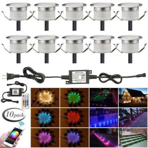Buy cheap Smart Phone Controlled LED Deck Lights Kit Φ1.18 Size Recessed RGB In-ground Lighting Remote Control Suitable for Alexa/Google Home from wholesalers