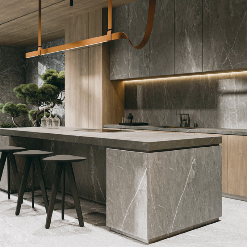 Buy cheap Customizable Grey Marble Look Ceramic Floor Tile  12mm Thickness from wholesalers