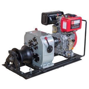 Buy cheap Air cooled diesel engine winch 3 ton fast speed cable pulling machine for pulling hoisting lifting from wholesalers