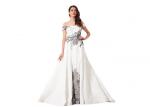 Buy cheap Elegant White Ladies Off Shoulder V Neck Wedding Dress Fully Lined Custom Size from wholesalers