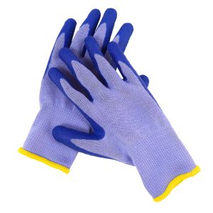 Durable 13 Gauge Polyester Black Latex Work Gloves Anti Slip Abrasion Resistant