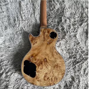 Custom Gibson Style Les Paul LP Electric Guitar Nature Burl Maple Top Mahogany