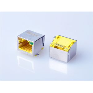 Buy cheap HULYN RJ45 1x1 Jack, Shielded RJ45 Modular Jack, Through Hole Type, SMT,with LEDs from wholesalers