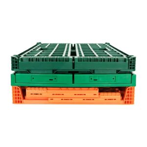 Buy cheap Stackable Collapsible Folding Crate in Vibrant Orange Mesh Style for Produce Handling from wholesalers