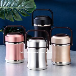 Buy cheap 1.6L Slim waist shaped keep food warm container soup pot with handle stainless steel insulated vacuum tiffin carrier from wholesalers