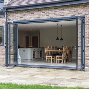 Residential Bi-Folding Doors Aluminium Frame With Triplex Glass Option And 70mm
