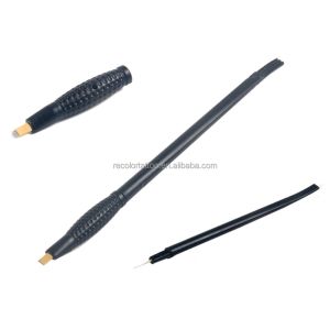Buy cheap New 2-in-1 Disposable Microblading Pen 18U 5R Blade Feather Brows Semi Permanent Makeup 3D Brows HairStrokes Ruler from wholesalers