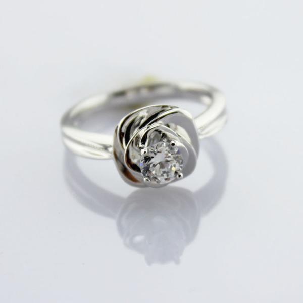 Buy cheap Sterling Silver Engagement Ring with Clear Cubic Zirconia(F69) from wholesalers