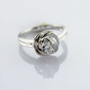 Buy cheap Sterling Silver Engagement Ring with Clear Cubic Zirconia(F69) from wholesalers