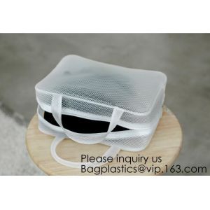 Custom design PU cosmetics zipper pouches transparent PVC wash gargle bags,China