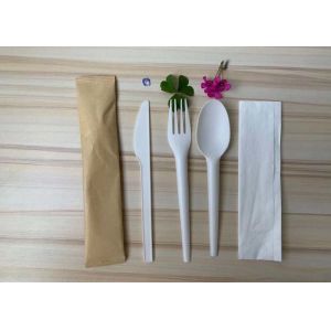 Buy cheap Compostable Cornstarch Disposable Cutlery Kit With Napkin from wholesalers