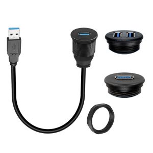 Buy cheap Custom Harness USB3.0 Calbe Car Dashboard Panel Cable Round Head USB3.0 Male To Female Extension Cable Waterproof Cable from wholesalers