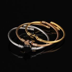 Buy cheap Goldplated Stainless Steel Bangle Charm Bracelets Endless Insert ODM from wholesalers