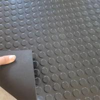 China Non-Slip Rubber Floor Mat With Custom Size Coin Bump Pattern Anti-Slip Black Round Stud Coin Rubber Floor rolls for sale