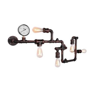 Buy cheap Water Pipe Style Wall Light Lamp Retro Bulb Wall Lamp In Rust Finish product