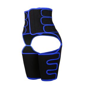 Blue Velcro Three Belt Neoprene Waist And Thigh Trimmer Customized