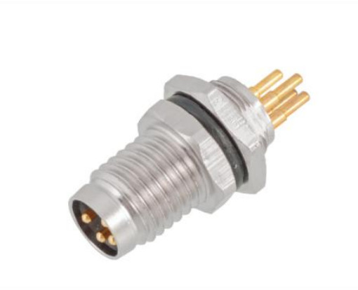 Quality Industrial M8 Male Front Mount Socket PCB 5crew M8*0.5 with IP67 Waterproof and 3/4pin Screw Terminal for sale