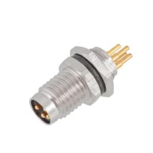 Buy cheap Industrial M8 Male Front Mount Socket PCB 5crew M8*0.5 with IP67 Waterproof and 3/4pin Screw Terminal from wholesalers