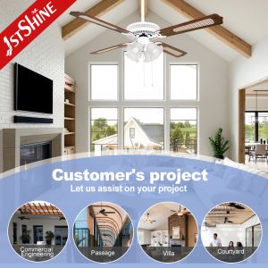 52" White Decorative Ceiling Fan with Cooling Air Light Function and Modern