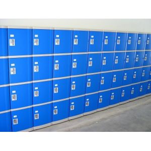 Buy cheap Blue School Lockers With Clover Lock , Vandal Resistant Plastic Four Tier Lockers from wholesalers