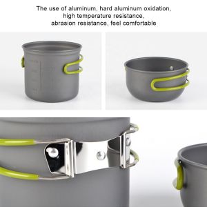 Aluminum Camping Cookware With Lightweight Potand Carry Mesh Bag