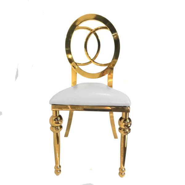 Quality Gold Stainless Steel Banquet Chair With Fixed Soft Cushion for sale