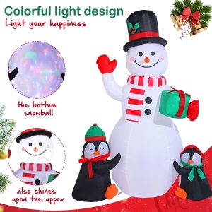 Buy cheap 6 Feet Christmas Inflatable Snowman and Penguins Colorful Rotating Led Lights Blow up Outdoor Yard Decoration from wholesalers