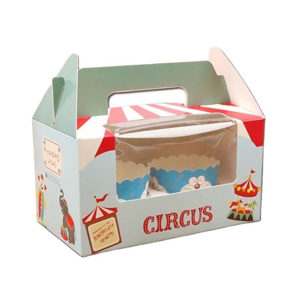 Quality Recyclable CupCake Takeaway Custom Food Packaging Boxes Spot UV for sale